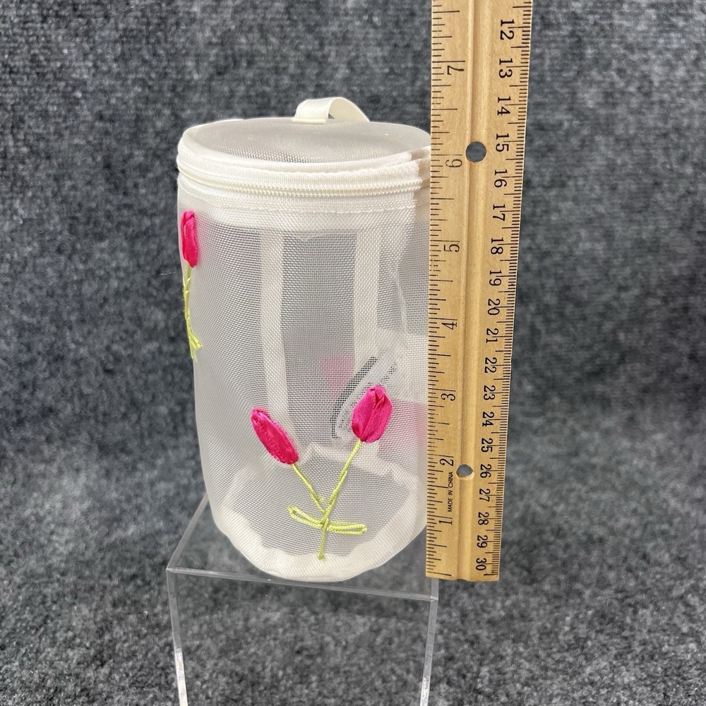 New Victoria's Secret "Splash of Spring" Sampler White Mesh Toiletry Bag Tulips - Picture 10 of 11